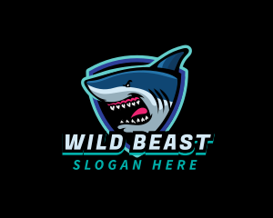 Angry Shark Mascot logo