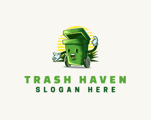 Garbage Trash Bin  logo design