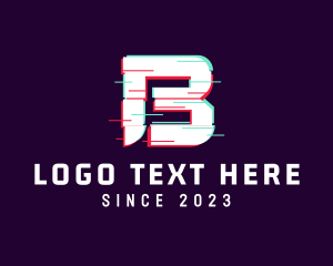 Cyber Glitch Letter B logo