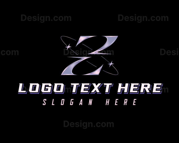 Cosmic Y2K Letter Z Logo