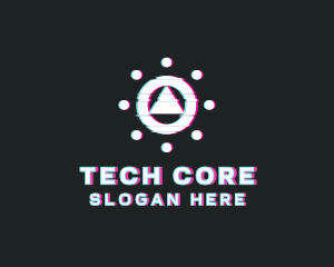 Digital Tech Glitch logo design