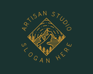 Outdoor Mountain Hiking logo design