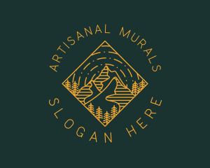 Outdoor Mountain Hiking logo design