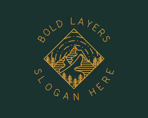 Outdoor Mountain Hiking logo design