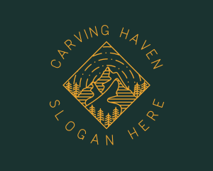 Outdoor Mountain Hiking logo design