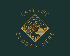 Outdoor Mountain Hiking logo design