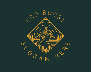 Outdoor Mountain Hiking logo design