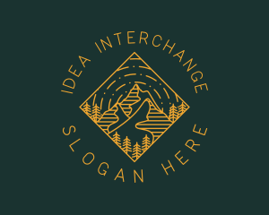 Outdoor Mountain Hiking logo design