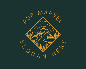 Outdoor Mountain Hiking logo design