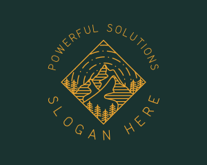 Outdoor Mountain Hiking logo design