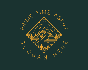 Outdoor Mountain Hiking logo design