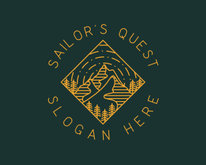 Outdoor Mountain Hiking logo design