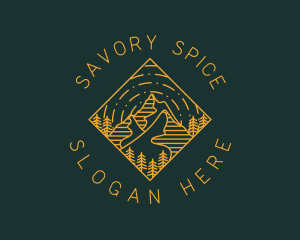 Outdoor Mountain Hiking logo design