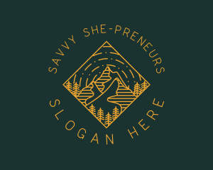 Outdoor Mountain Hiking logo design