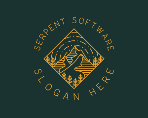 Outdoor Mountain Hiking logo design