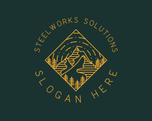 Outdoor Mountain Hiking logo design