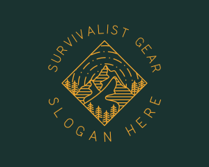 Outdoor Mountain Hiking logo design