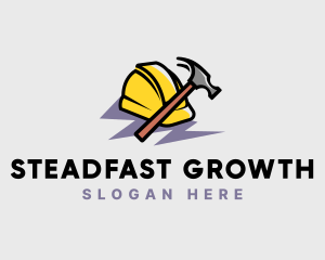 Construction Hammer Hard Hat logo