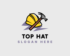 Construction Hammer Hard Hat logo design