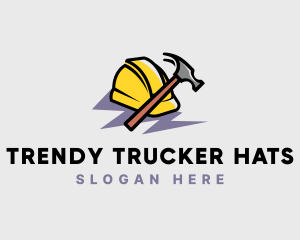 Construction Hammer Hard Hat logo design