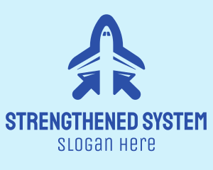 Blue Airplane Arrows  logo design