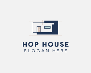 House Property Blueprint logo design