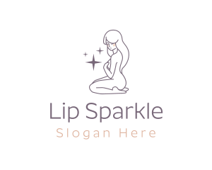 Nude Woman Sparkle Beauty logo design