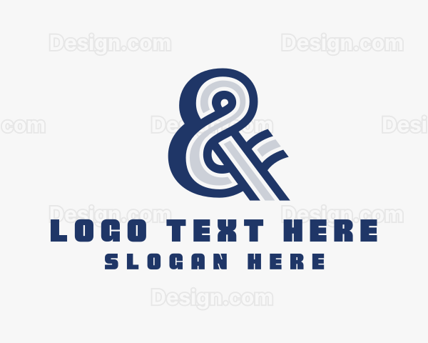 Blue Hipster Ampersand Logo