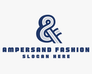 Blue Hipster Ampersand logo design