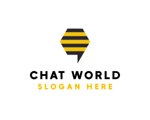 Bee Messaging Chat logo design