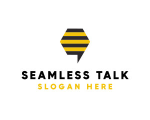 Bee Messaging Chat logo design