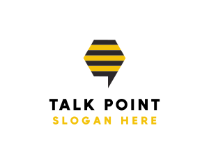 Bee Messaging Chat logo design