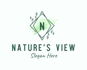 Natural Garden Watercolor logo design