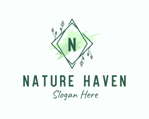 Natural Garden Watercolor logo design