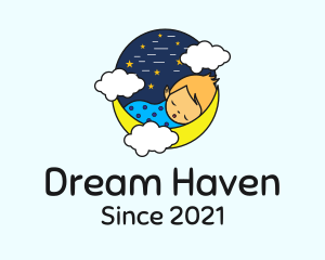 Starry Night Sleeping Baby  logo design