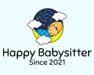 Starry Night Sleeping Baby  logo design