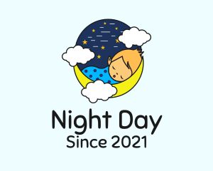 Starry Night Sleeping Baby  logo design