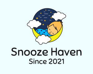 Starry Night Sleeping Baby  logo design