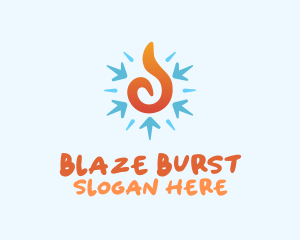 Fire Snowflake Temperature logo design