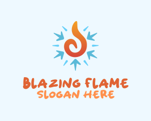 Fire Snowflake Temperature logo design