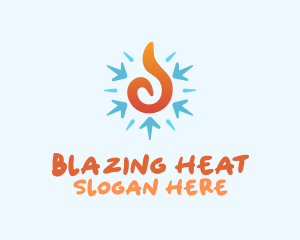 Fire Snowflake Temperature logo design