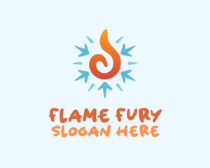 Fire Snowflake Temperature logo design