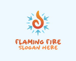 Fire Snowflake Temperature logo design