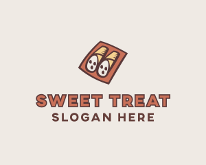 Italian Cannoli Dessert Baking logo design