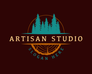 Pine Tree Woodworking logo design