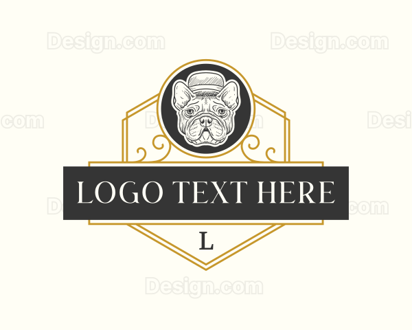 Elegant Bulldog Grooming Logo