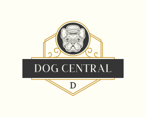 Elegant Bulldog Grooming logo design