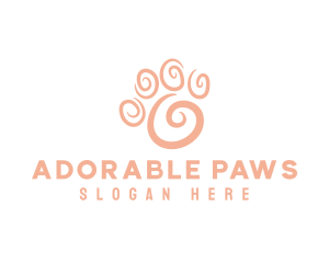 Animal Paw Swirl logo design