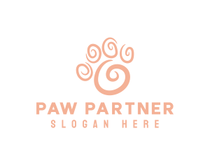 Animal Paw Swirl logo design