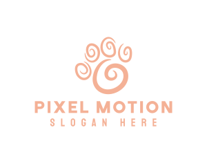 Animal Paw Swirl logo design